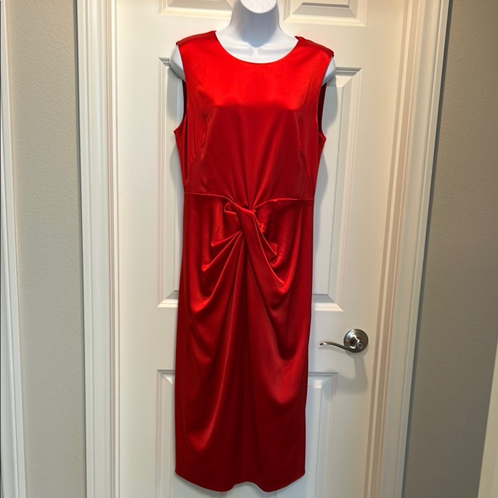 Donna Karan Elegant Red Sleeveless Dress